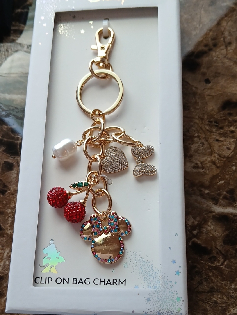 NWT Charming Disney Minnie Mouse Clip-on Bag Charm